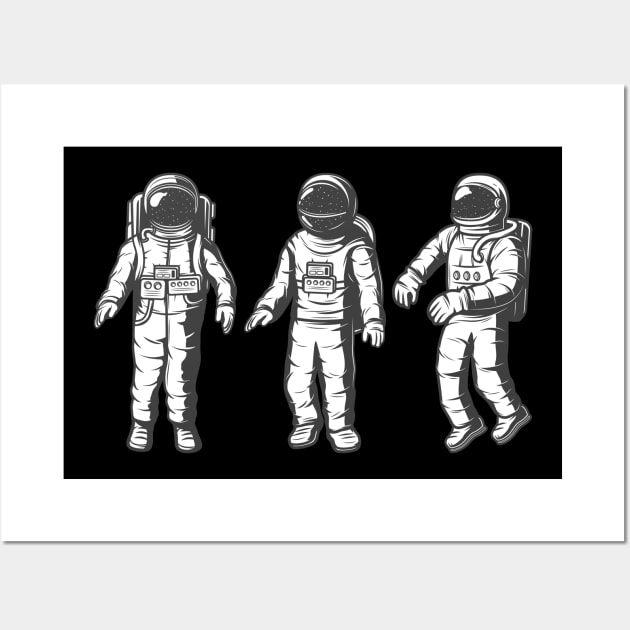 Three Astronauts Wall Art by Astronaut.co